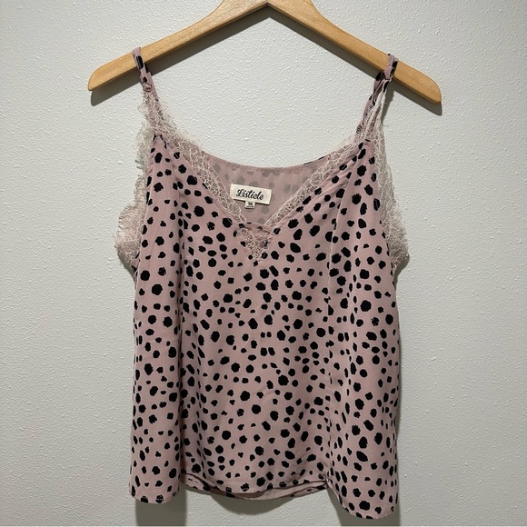 Listicle Polka Dot/Lace Cami Tank - Picture 6 of 9